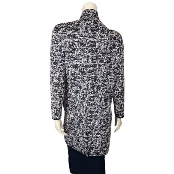NWOT Philosophy Black/Cream Long Open Front Jacket with Notched Collar Size S - Picture 6 of 9